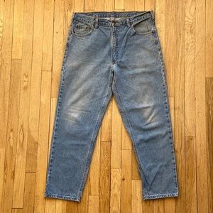 Y2K Carhartt Mens Blue Jeans Size 37 x 30 Relaxed Fit Workwear B17STW Denim‎